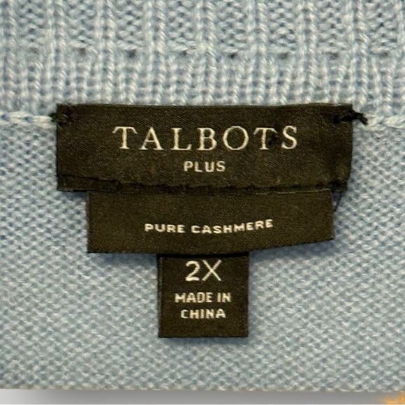TALBOTS Cashmere Sweater Cowl Neck Sz 2X Blue - Picture 7 of 15